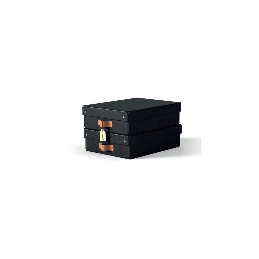 32224-PACK 2 CAJAS DE ALMACENAMIENTO CARTON MEDIANA BAJA COLOR NEGRO LEITZ 61480095 32224-PACK 2 CAJAS DE ALMACENAMIENTO CARTON MEDIANA BAJA COLOR NEGRO LEITZ 61480095