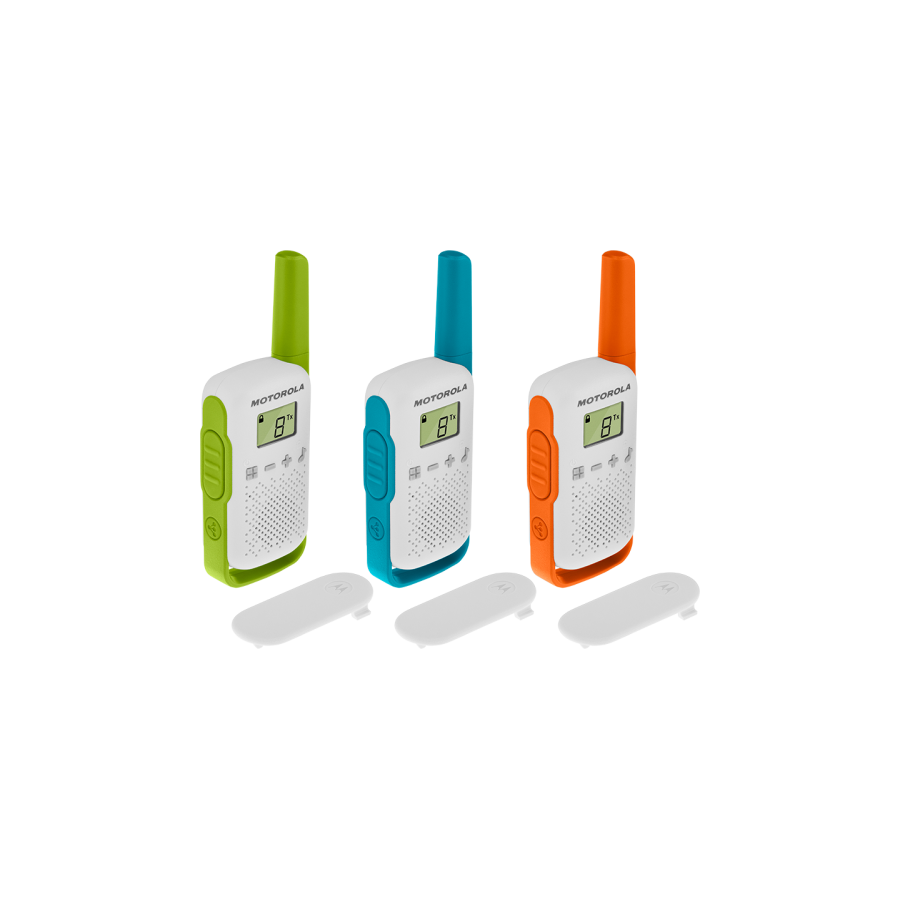 32303-PACK 3 WALKIE TALKIE T42 VERDE/AZUL/NARANJA T42 MOTOROLA 59T42TRIPLEPACK