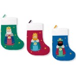 32393-PACK 3 CALCETINES DECORATIVOS REYES MAGOS (VERDE/ROJO Y AZUL) BISMARK 332889