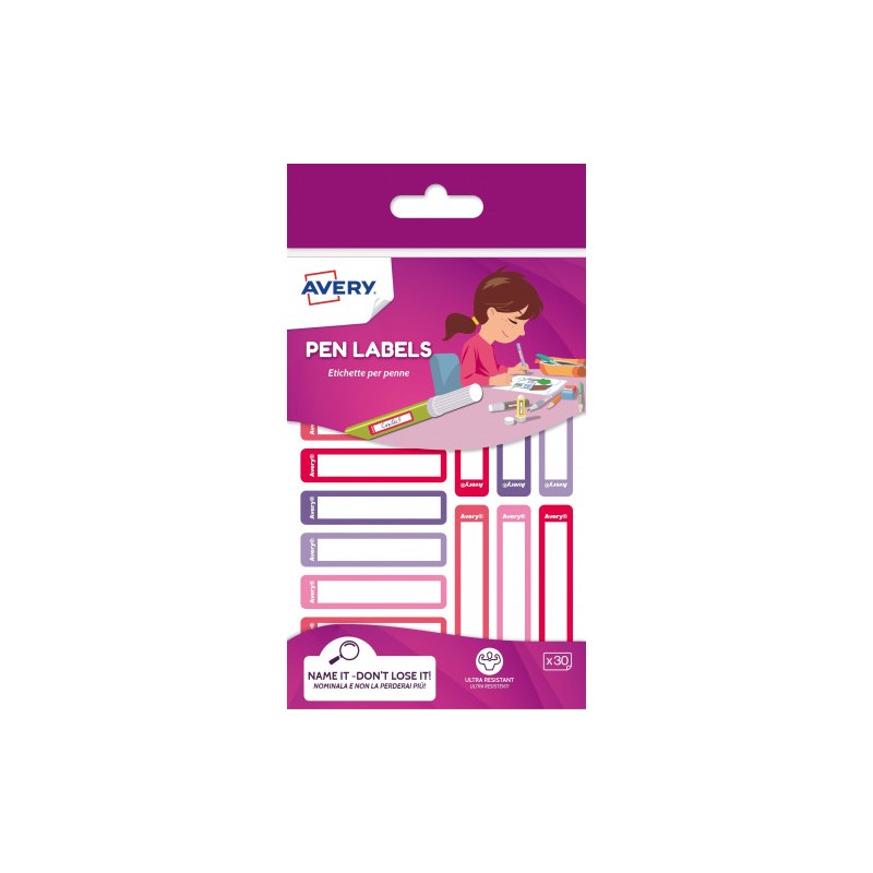 3240-SOBRE 30 ETIQUETAS ADHESIVAS PERMANENTE 50X10MM ROSA Y VIOLETA AVERY RESMI30F-UK 3240-SOBRE 30 ETIQUETAS ADHESIVAS PERMANENTE 50X10MM ROSA Y VIOLETA AVERY RESMI30F-UK