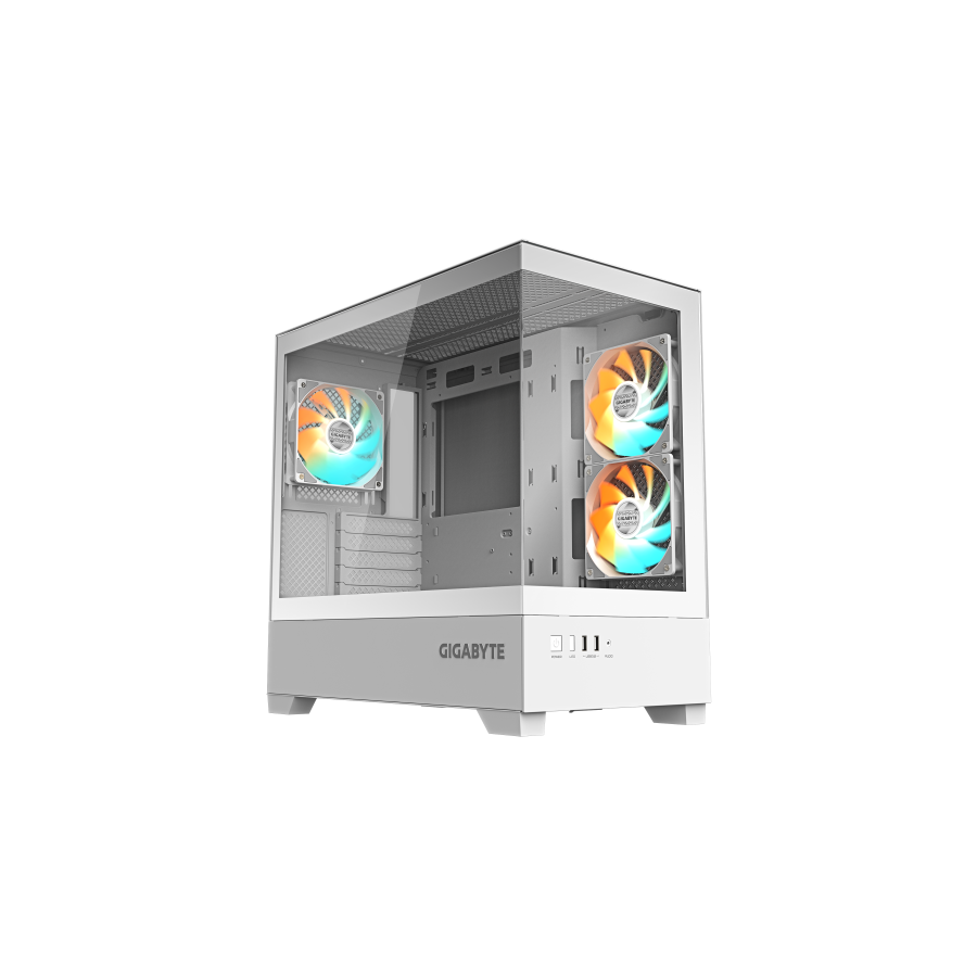 32486-GIGABYTE C201 PANORAMIC ICE Caja para PC - Torre media, m-ATX, compatible con radiador de 360 mm, 3 ventiladores p 32486-GIGABYTE C201 PANORAMIC ICE Caja para PC - Torre media, m-ATX, compatible con radiador de 360 mm, 3 ventiladores p