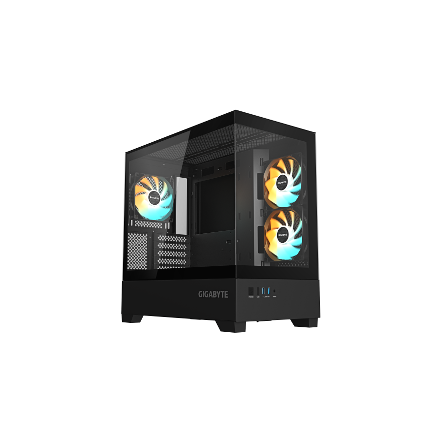 32488-GIGABYTE C201 PANORAMIC Caja de PC - Torre Media, m-ATX, soporte para radiador de 360 mm, 3 ventiladores preinstal 32488-GIGABYTE C201 PANORAMIC Caja de PC - Torre Media, m-ATX, soporte para radiador de 360 mm, 3 ventiladores preinstal