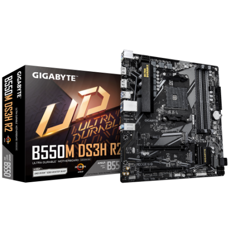 32509-GIGABYTE B550M DS3H R2 Placa base - Procesadores AMD Ryzen 5000, VRM de 5+3 fases, hasta 4733 MHz DDR4 (O.C.), 1x