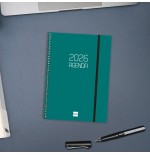 32777-AGENDA 2026 BASIC OPAQUE E10 155X212MM SEMANA VISTA HORIZONTAL VERDE FINOCAM 742762026
