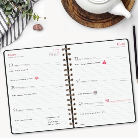 32778-AGENDA 2026 TRENDY ALMA E10 155X212MM SEMANA VISTA HORIZONTAL NEGRO FINOCAM 762020126