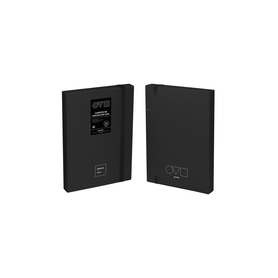 32910-CAJA DE PROYECTOS 3CM EN POLYFOAM UNEQUAL MINIMAL NEGRO GRAFOPLAS 91271010