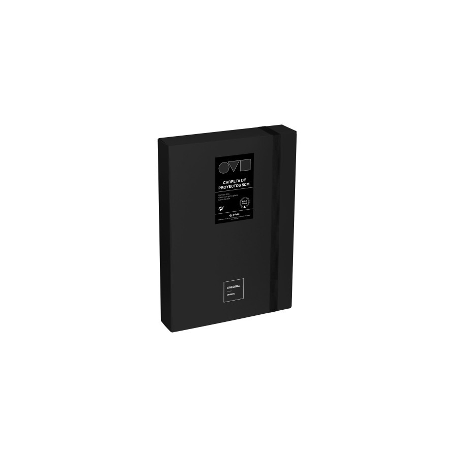 32915-CAJA DE PROYECTOS 5CM EN POLYFOAM UNEQUAL MINIMAL NEGRO GRAFOPLAS 91271210