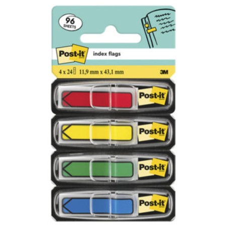 33087-PACK 4 DISPENSADORES X 24 MARCADORES INDEX FLECHA 11,9X43,2MM COLORES SURTIDOS 684-ARR3 POST-IT 7000144924