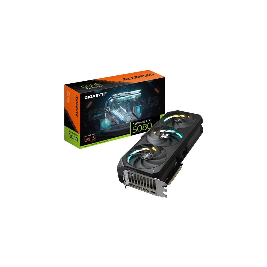 33389-GIGABYTE GeForce RTX 5080 GAMING 16G Tarjeta Grafica - 16GB GDDR7, 256 bits, PCI-E 5.0, 2617MHz Core Clock, 3 x Di