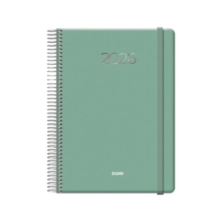 33421-AGENDA 2026 DENVER ESPIRAL DIA PAGINA 15 X 21 CM. COLOR VERDE DOHE 12720 - 26