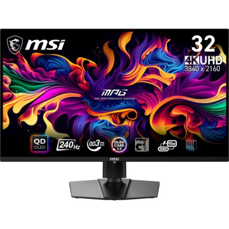 33706-MSI MPG 321URX QD-OLED pantalla para PC 80 cm (31.5") 3840 x 2160 Pixeles 4K Ultra HD QDOLED Negro
