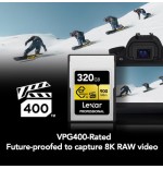 33728-LEXAR 320GB PROFESSIONAL CFEXPRESS TYPE A CARD GOLD SERIE, UP TO 900MB/S READ 800MB/S WRITE. VPG 400