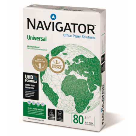 34242-PAQUETE 500H PAPEL 80GR A4 NAVIGATOR CIE169 40001823