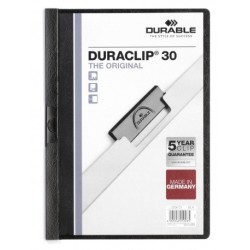 3431-DOSSIER CON CLIP 30 H A4 NEGRO DURABLE 2200-01