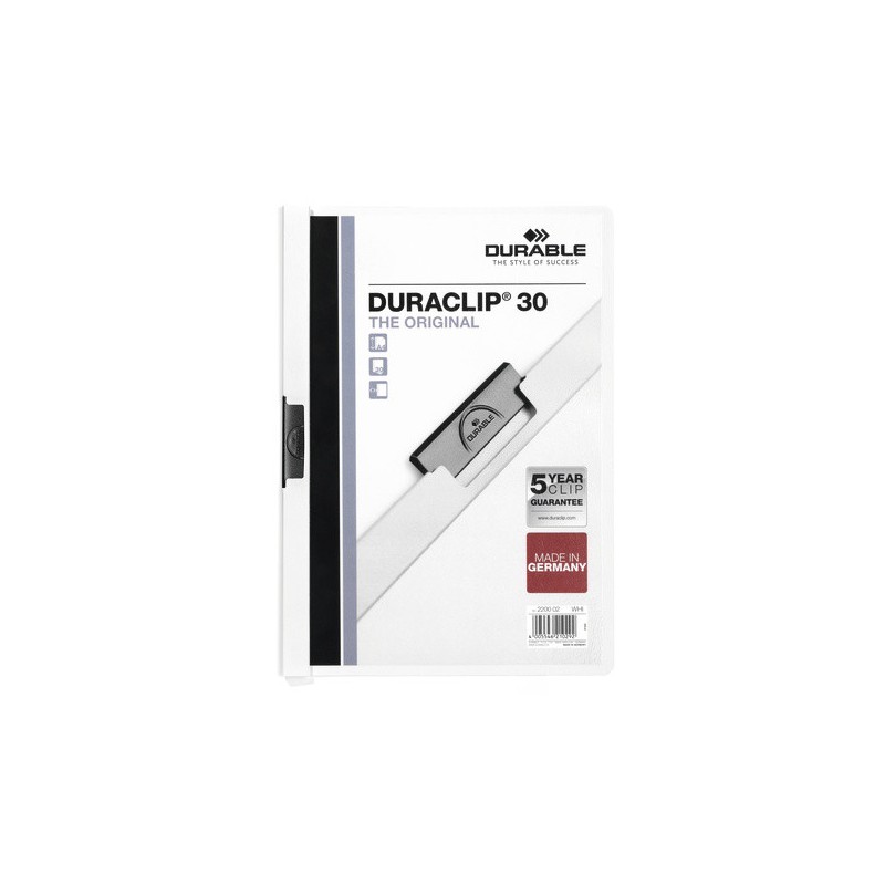 3432-DOSSIER CON CLIP 30 H A4 BLANCO DURABLE 2200-02 3432-DOSSIER CON CLIP 30 H A4 BLANCO DURABLE 2200-02