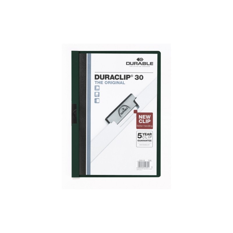 3436-DOSSIER CON CLIP 30 H A4 VERDE DURABLE 2200-32 3436-DOSSIER CON CLIP 30 H A4 VERDE DURABLE 2200-32