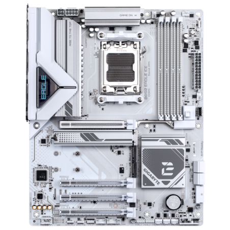 34455-PLACA GIGABYTE B850 EAGLE ICE (BLANCO),AMD,AM5,B850,4DDR5,256GB,1HDMI+1DP,4SATA3+3M.2,2.5GBE,5USB3.2,ATX