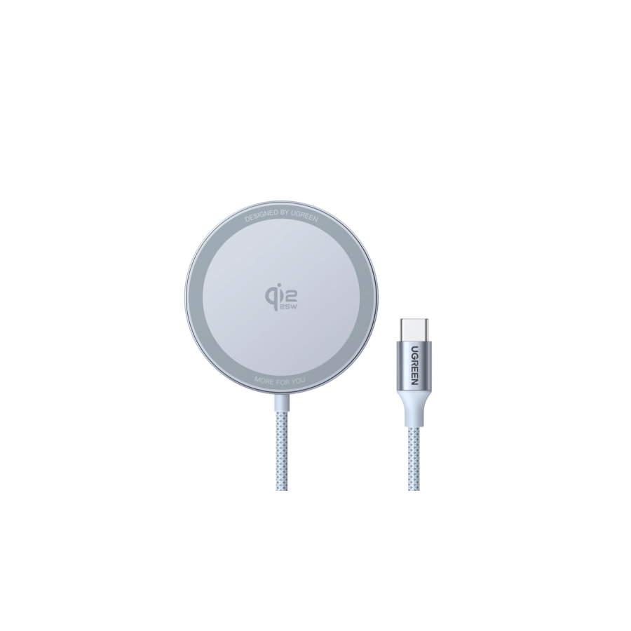 34564-Ugreen MagFlow Smartphone Gris USB Cargador inalambrico Auto