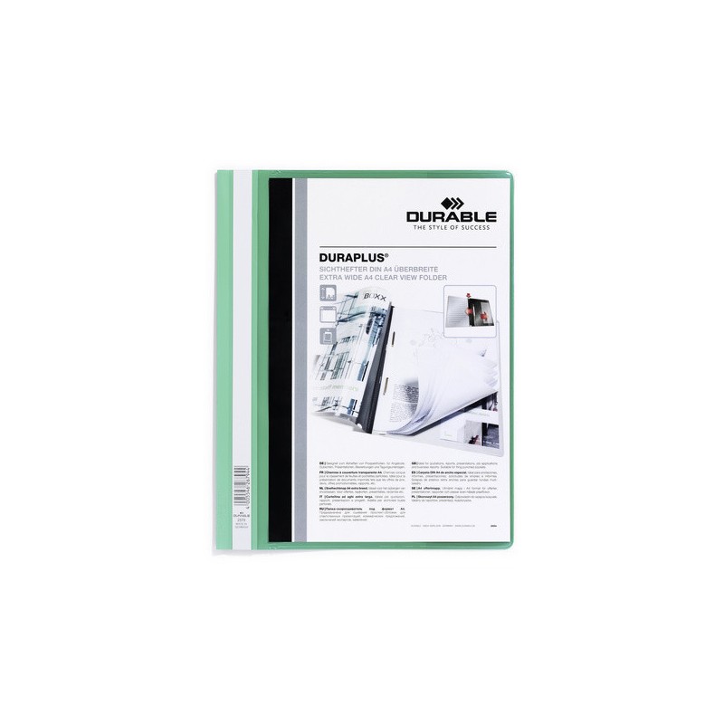 3458-DOSSIER FASTENER DURAPLUS A4 PVC VERDE DURABLE 2579-05