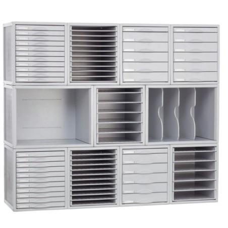 34592-MODULO ARCHISYSTEM DE 5 BANDEJAS 356X316X303 MM GRIS ARCHIVO 2000 8405B GS