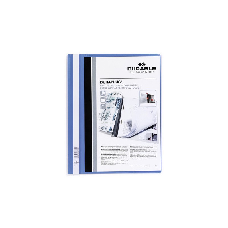 3460-DOSSIER FASTENER DURAPLUS A4 PVC AZUL CLARO DURABLE 2579-06