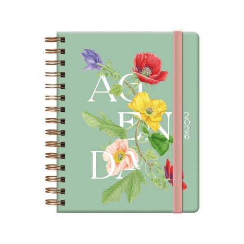 34628-AGENDA 2026 BOTANICAL ESPIRAL SEMANA VISTA 15 X 21 CM. ROMANTIC DOHE 13266 - 26