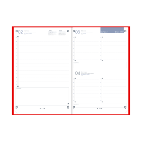 34743-AGENDA 2026 MINIMAL A5 15X21CM DIA PAGINA COLOR ROJO OXFORD 400201724