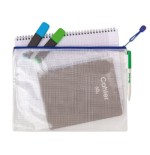 34757-PACK DE 8 BOLSAS ZIPPER MULTIUSOS PVC - CON CIERRE CREMALLERA A5 COLOR AZUL TARIFOLD 509021