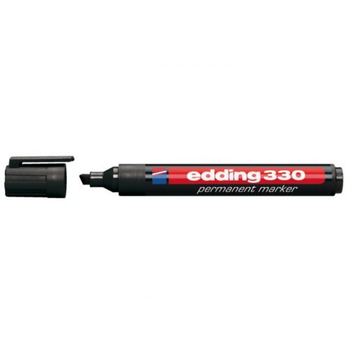 3481-MARCADOR PERMANENTE PUNTA BISELADA 1-5MM 330 NEGRO EDDING 330-01