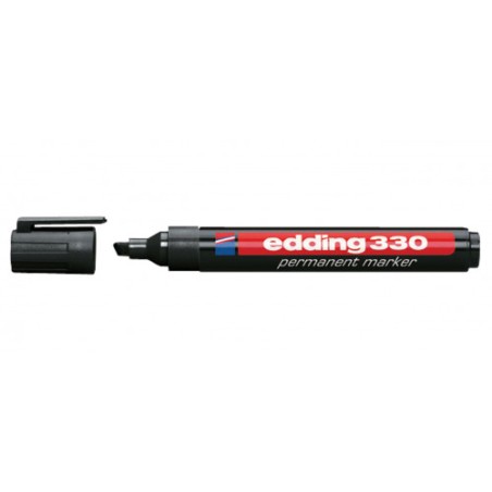 3482-MARCADOR PERMANENTE PUNTA BISELADA 1-5MM 330 NEGRO EDDING 330-01