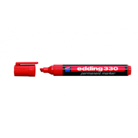 3483-MARCADOR PERMANENTE PUNTA BISELADA 1-5MM 330 ROJO EDDING 330-02