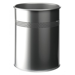 3484-PAPELERA METALICA DE 15L SEMIPERFORADA COLOR PLATA DURABLE 3300-23