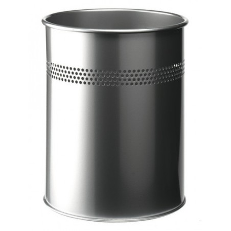 3484-PAPELERA METALICA DE 15L SEMIPERFORADA COLOR PLATA DURABLE 3300-23