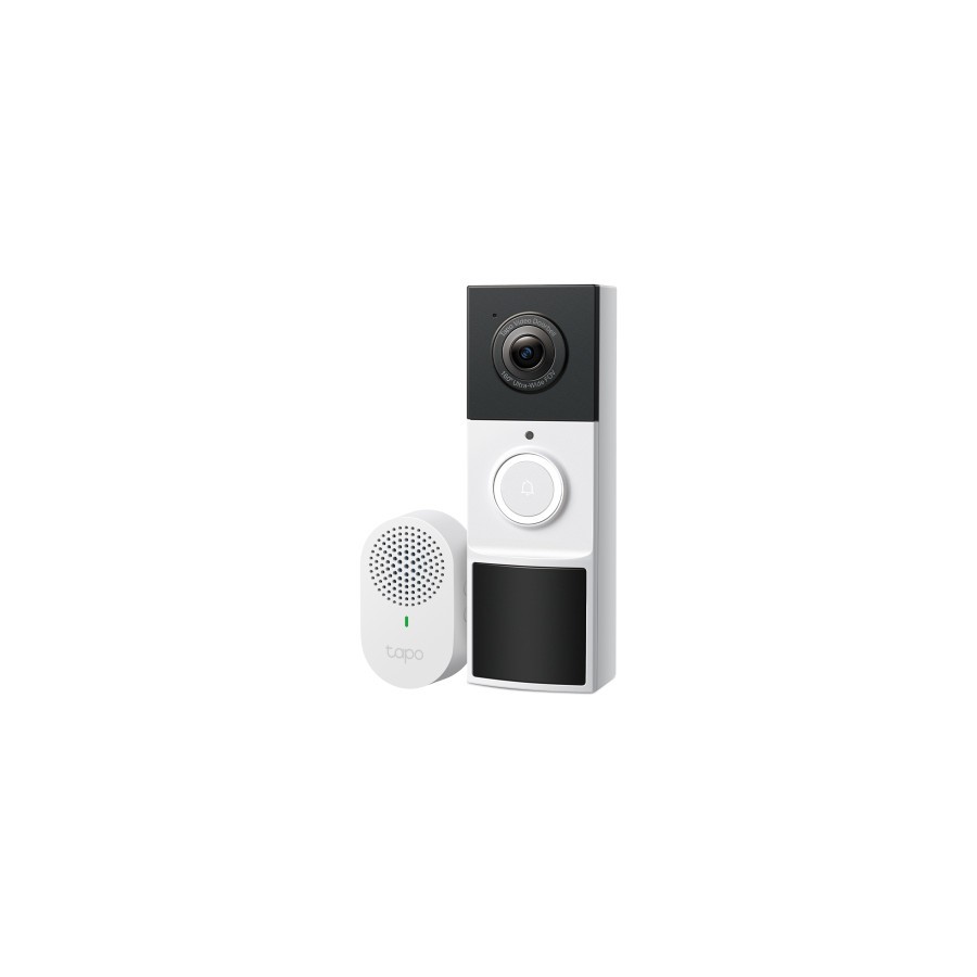 34870-TP-LINK VIDEO DOORBELL CAMERA 1 X TAPO D210, 1 X TAPO D100C SPEC: 2K 3MP (2304X1296), 2.4GHZ, 6400MAH RECHARGEABLE