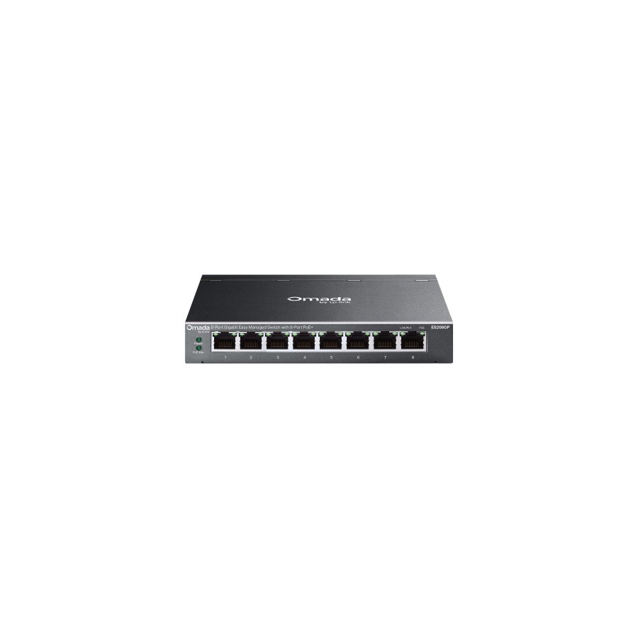 34894-TP-Link Omada ES208GP switch Gestionado L2 Gigabit Ethernet (10/100/1000) Energia sobre Ethernet (PoE) DIN rail Ne