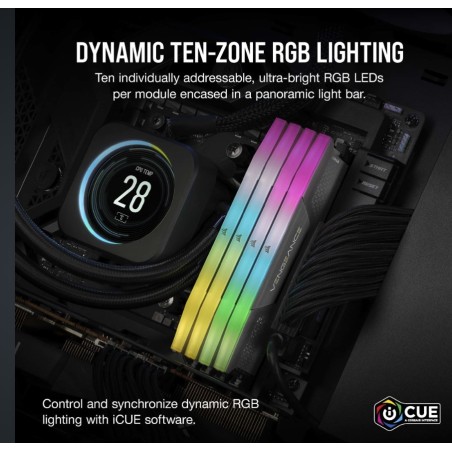34910-MEMORIA CORSAIR DDR5 32GB 2X16GB PC5600 VENGEANCE RGB CMG32GX5M2B5600Z40