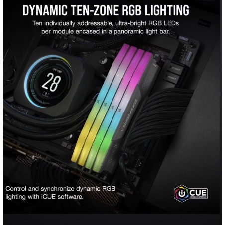 34912-MEMORIA CORSAIR DDR5 64GB 2X32GB PC5200 VENGEANCE RGB CMG64GX5M2B5200Z40