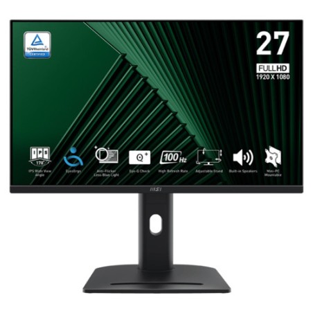 34946-MSI MONITOR PRO MP275PG. 27" IPS PLANO. 1920x1080. 100Hz. NEGRO