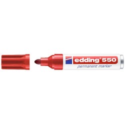 3508-MARCADOR PERMANENTE PUNTA REDONDA 3-4MM 550 ROJO EDDING 550-02