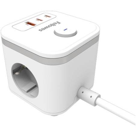 35081-TOMA CARGA + USB A/C DIAMETRO 60/80 CM BLANCO FELLOWES 100137178