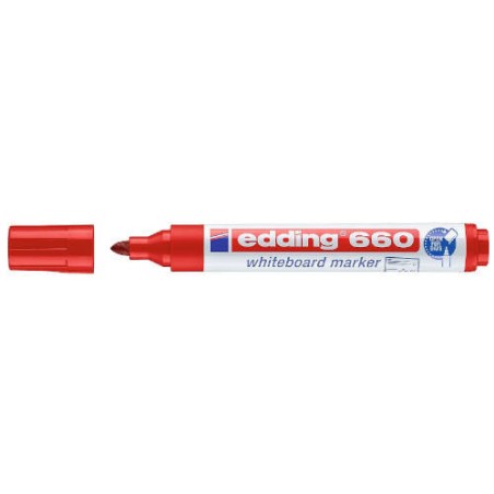 3516-MARCADOR PIZARRA BLANCA 660 1,5-3MM ROJO EDDING 660-02