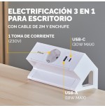 35440-REGLETA SOBREMESA 1 TOMA + USB A/C BLANCO FELLOWES 100137173