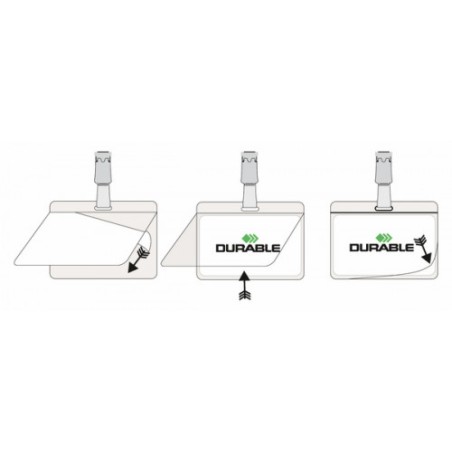 3551-CAJA DE 25 IDENTIFICADORES PINZA PLASTICO LAMINA AUTOADHESIVA DURABLE 8102-19