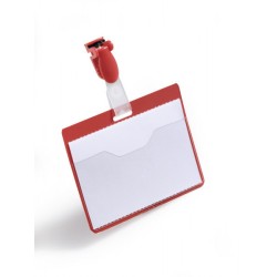 3552-CAJA DE 25 IDENTIFICADORES CON PINZA ROJO 60X90 DURABLE 8106-03