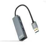 35586-Nanocable USB 3.0 4xUSB3.0. USB-A/M-USB 3.0/H, Gris, 10 cm