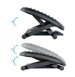 35592-TooQ Reposapies Ajustable en Altura e Inclinacion, Negro