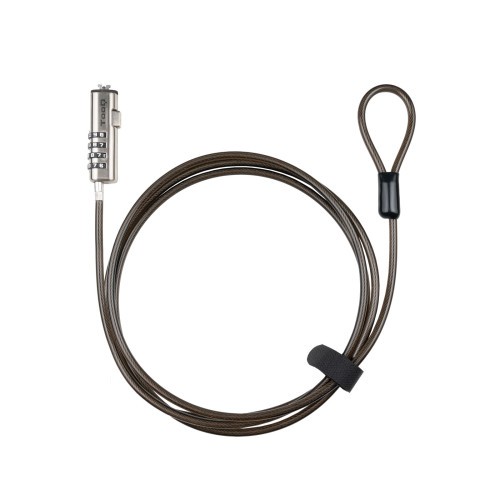 35597-TooQ Cable de Seguridad Tipo NANO con Combinacion para Portatiles 1.5 metros, Gris Oscuro