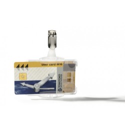 3567-CAJA DE 25 IDENTIFICADORES PARA TARJETAS SEGURIDAD DOBLE CON PINZA 54X85MM DURABLE 8218-19