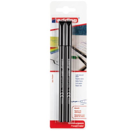 3574-BLISTER 2 ROTULADORES 1200 NEGRO EDDING E-1200/2-01