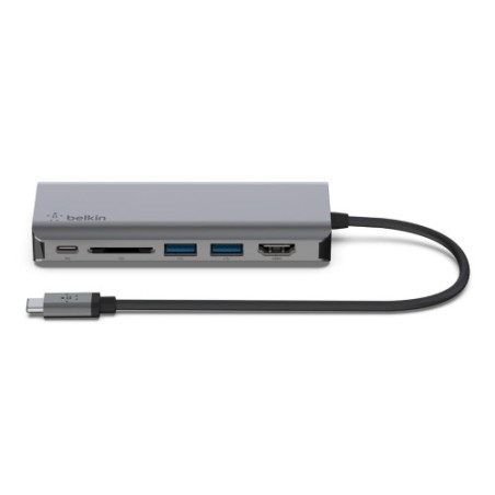 35819-Belkin AVC008BTSGY base para portatil y replicador de puertos USB 3.2 Gen 1 (3.1 Gen 1) Type-C Negro, Gris